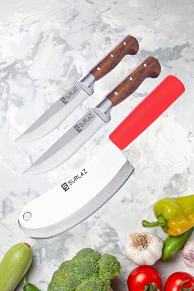 SürLaz Set 3 Parça Kokoreç Kesici Börek Kesici Satır Zırh