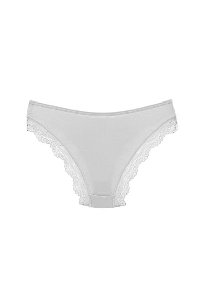HNX Chiloți de damă, alb, în ​​modal, cu slip cu dantelă