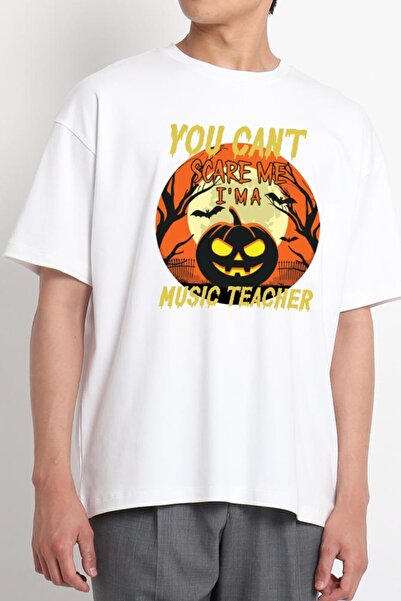 GreenMint للجنسين الأبيض لا يمكن أن تخيفني أنا مدرس موسيقى مضحك هالوين