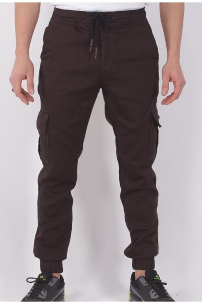 MSRT COPY - Trousers with Elastic Waist and Legs and Cargo Pockets on the Sides-19000