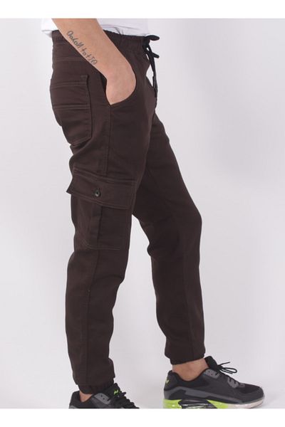 MSRT COPY - Trousers with Elastic Waist and Legs and Cargo Pockets on the Sides-19000