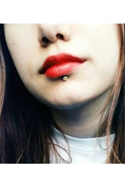 TakıConcept Deliksiz Mıknatıslı Top Dudak Kulak Fake Altın Renk Piercing