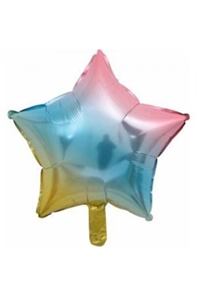 BEST PARTİ DOĞUM GÜNÜ PARTİ SÜSLERİ Star Foil Balloon Rainbow Color 18 Inch 3...