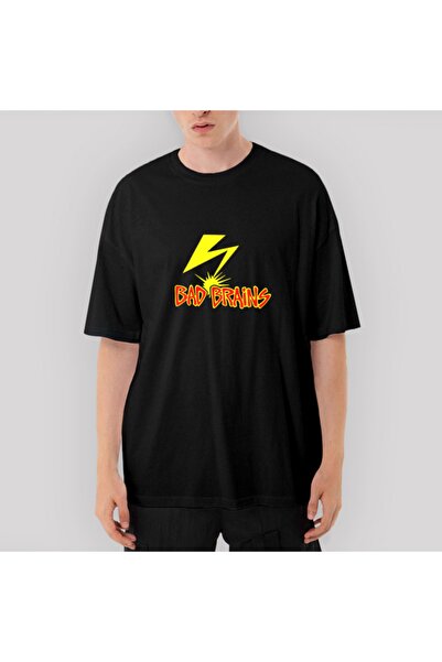 Z zepplin Tricou negru supradimensionat Bad Brains Lighting