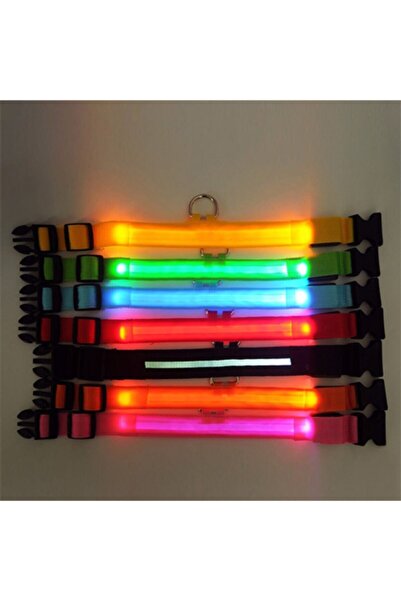 Onuralc Kedi Köpek Led Işıklı Boyun Tasması, Ayarlanabilir Boyun Tasması