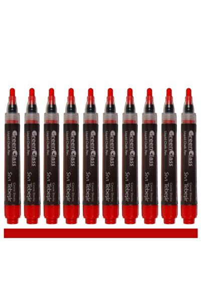 Green Class Sıvı Tebeşir Kalemi-kırmızı-10’lu