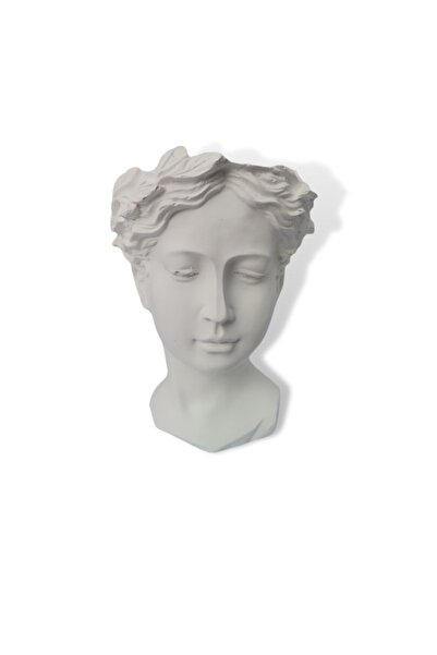 heykelevim Helen Büst Beyaz Heykel Saksı