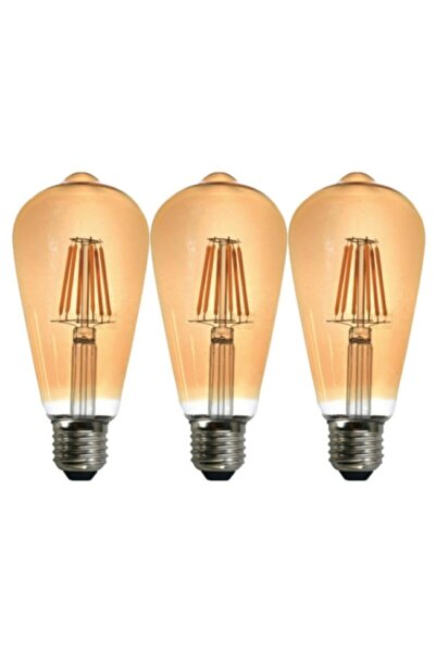 Cata Dekoratif Armut Rustik Ampul 3'lu Paket Ct-4284 6w