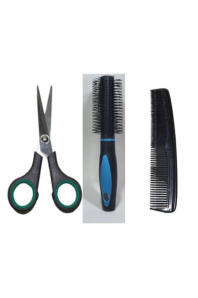 Paradise Hairdresser Set Mustache Cutting Hair Brush and Comb Gift Set of 3