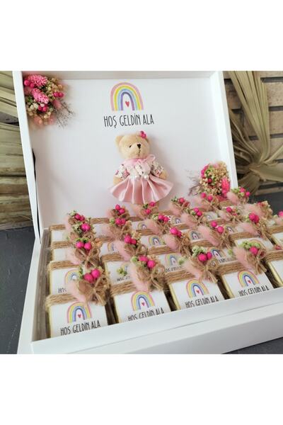 miradizayn Gökkuşağı Bebek Çikolatası, Çiçekli Bebek Çikolatası, Ayıcıklı Kız...