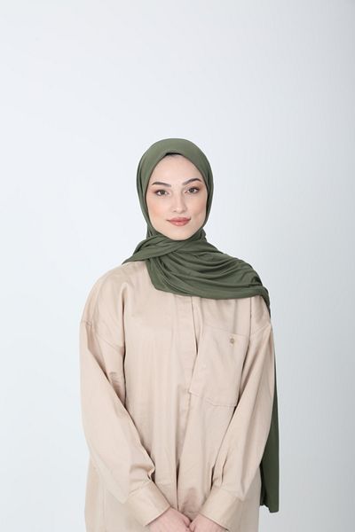 Bahar Scarf Khaki Hijab Viscose Combed Shawl