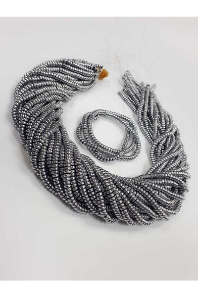 Yüksel Boncuk 4 Mm Disc (flake) Hematite String Natural Stone
