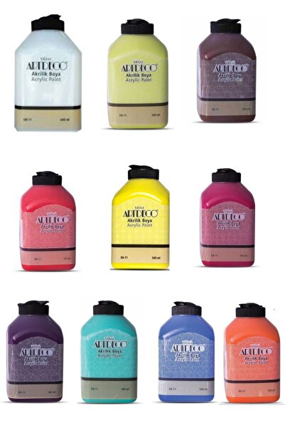 Artdeco 500 ml 10 Lu Set Akrilik Karışık Renk Set 2