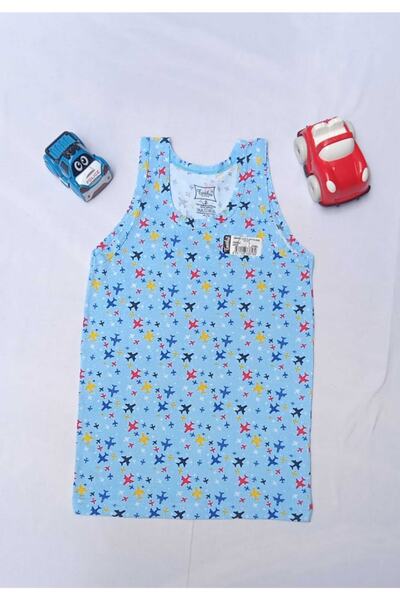 Tutku %100 Pamuklu Çok Renkli Erkek Çocuk Atlet Çeşitleri 6'lı Paket