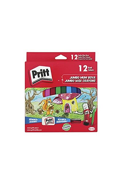 Pritt Pack of 12 Jumbo Triangle Erasable Pastel Paints (Candle Paints)