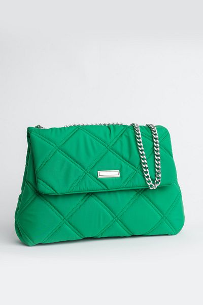 Çantacımstore Women's Green Chain Quilted Fabric Bag 401