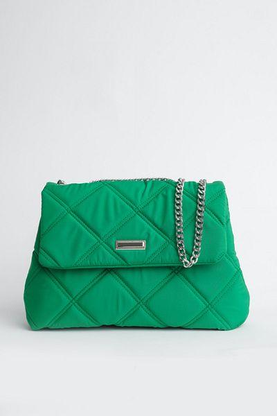 Çantacımstore Women's Green Chain Quilted Fabric Bag 401
