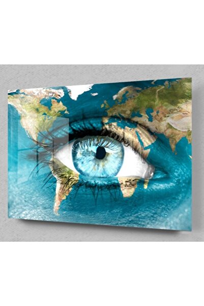 Assos Design Pictură din sticlă cu aspectul ochilor din lume, diagrame cu ochi, siluete umane, decor de perete, pictură mare, pictură de perete din sticlă