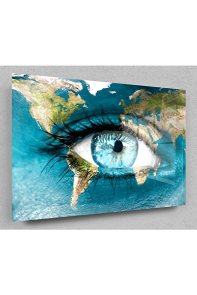 Assos Design Pictură din sticlă cu aspectul ochilor din lume, diagrame cu ochi, siluete umane, decor de perete, pictură mare, pictură de perete din sticlă