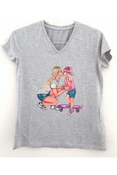 LADİJİTAL BASKI ÇÖZÜMLERİ Ružičasta majka i dete sa slikom T-shirt