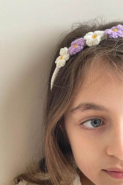 ipek atlas Coroană Florală pentru Bebeluş Fetiţă