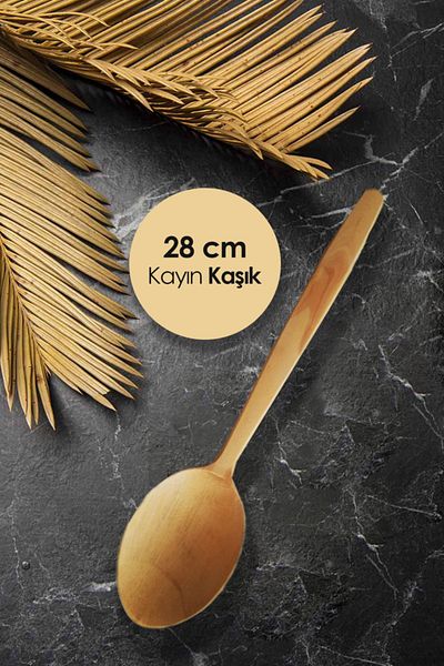 Anadolu Saray Çarşısı Wooden 28cm Beech Spoon |   Wooden Beech Wooden Spoon with Wide Mouth |   Medium Size Tablespoon