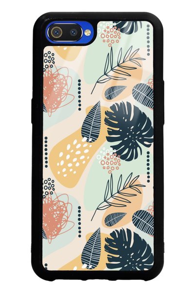 Spoyi Oppo Realme C2 Glossy Phone Case with Retro Leaf Design
