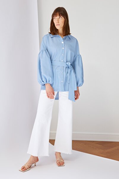 Trendyol Modest Shirt - Blue - Relaxed fit