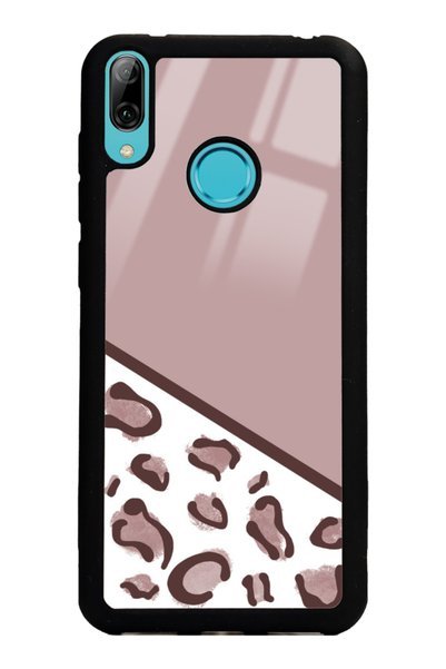 Spoyi Huawei Y7 (2019) Coffee Leopard Design Glossy Phone Case