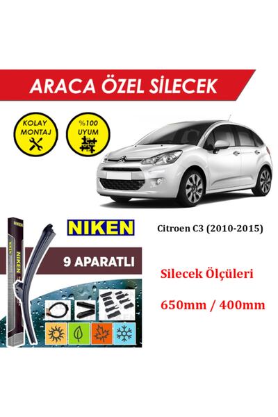 MeyZone Citroen C3 Ön Cam Silecek Takımı (2010-2015)