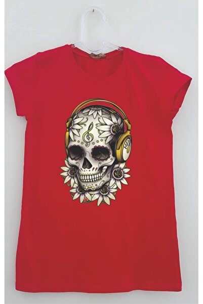 LADİJİTAL BASKI ÇÖZÜMLERİ Tricou colorat cu imprimeu cu craniu