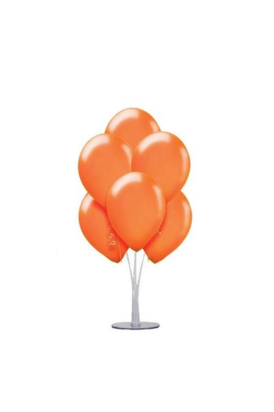 Happyland 1 Piece 7 Balloons Metallic Orange Footed Balloon Stand