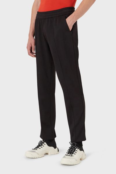 EMPORIO ARMANI Wool Silk Checker Pants (Trousers) Navy 52 | PLAYFUL