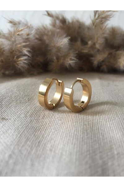 Jaida Moda للجنسين الذهب 316L الجراحية الصلب الكلاسيكية نموذج 10mm هوب القرط