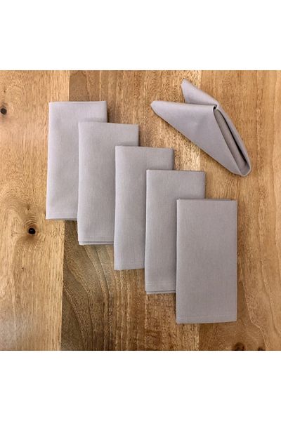 desen izmir American Service, 6-Piece Special Stitched Fabric Napkin Gray