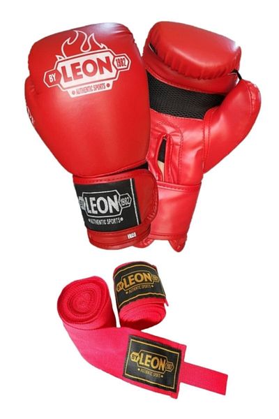 By Leon 1982 Boxing Kick Muay Thai Gloves and Bandage Set