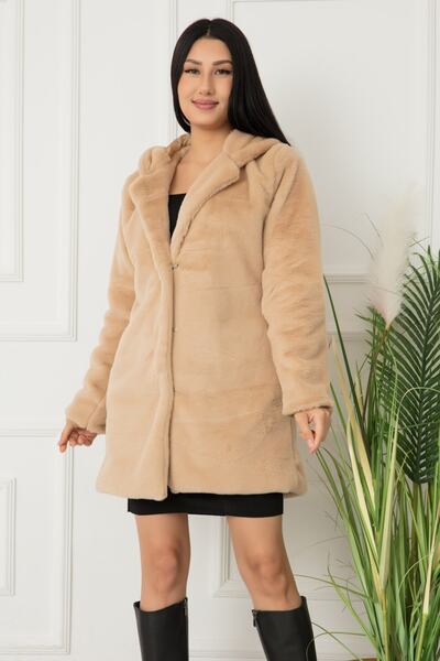 PULLIMM Παλτό Kadon με κουκούλα βελούδινο Nvy02