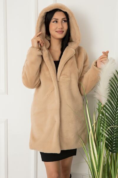 PULLIMM Παλτό Kadon με κουκούλα βελούδινο Nvy02