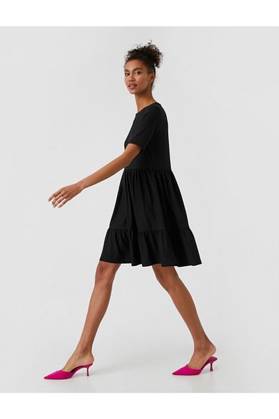 Koton Kleid - Schwarz - Gerüschter Saum