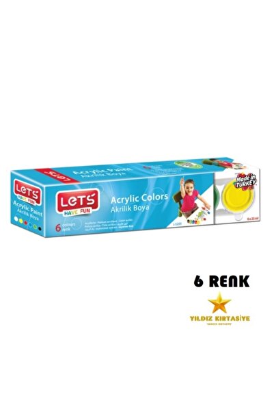 Lets 6 Renk Akriik Boya Ana Renkler 25 Mg L-5200