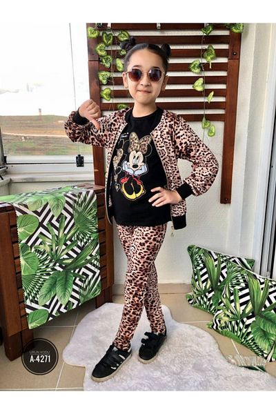 öykümgaleria Set de 3 piese cu model leopard pentru fete