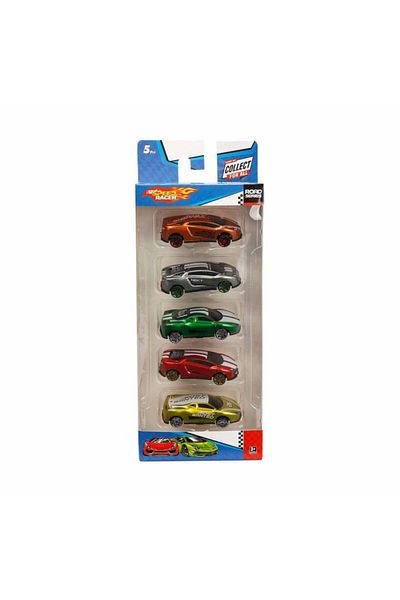 Toysan مجموعة سيارات لعبة سبيد ريسر المعدنية المكونة من 5 قطع