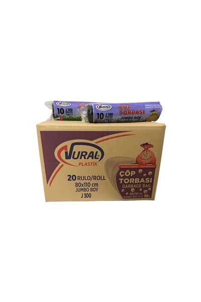 Vural Black Industrial Jumbo Garbage Bag 80x110 cm 300 gr 20 Packs