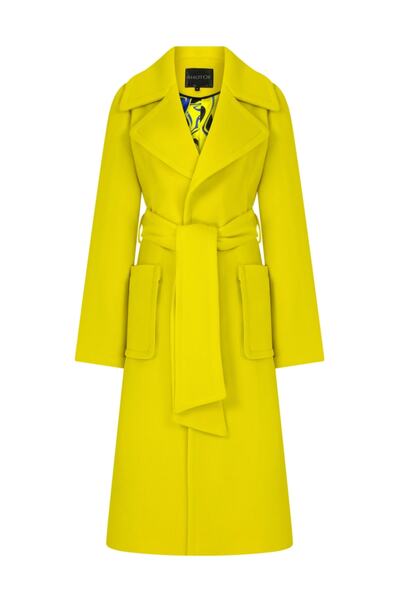 ShotOf Kiki Lemon Bumblebee Cashmere & Wool Coat