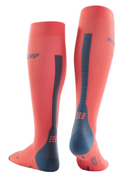 Cep Run Socks 3.0 Sporcu Kompresyon Çorabı, Mercan/Gri ,Kadın III
