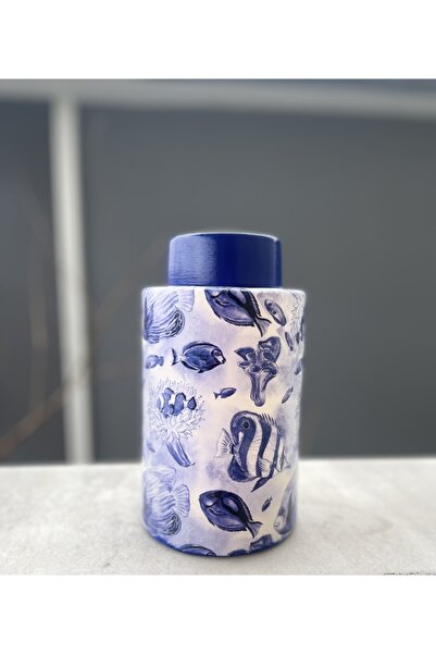 Panega Design Balık Desenli Silindir Kavanoz