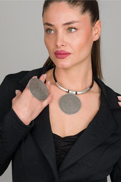 ZeyDor Accessories Zeydor Design Leather Necklace Set 6229