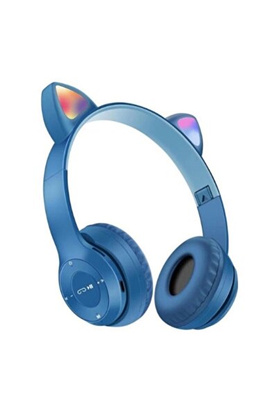 M90 Kart Girişli Led Işıklı Kablosuz Bluetooth Kedi Kulaklık 5.0v P47m