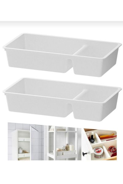 IKEA 2' Piece Bathroom -Kitchen- Drawer Organizer White