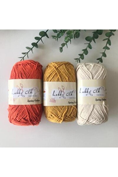 Hobby CLB 3lü %100 Pamuk Punch (panç) Ve Amigurumi Ipi Seti (turuncu - Hardal...